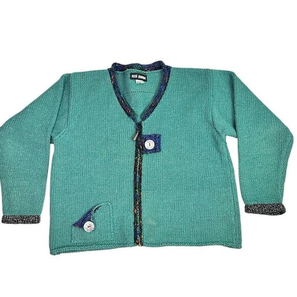 Ani Barrie Women’s Medium Full Zip Sweater Turquoise - Picture 1 of 7